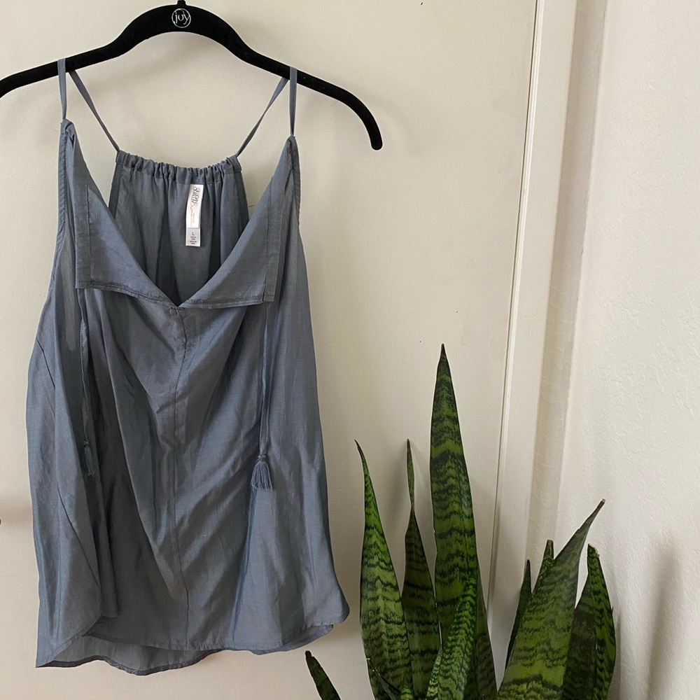 Blue/Gray Tassel Tank